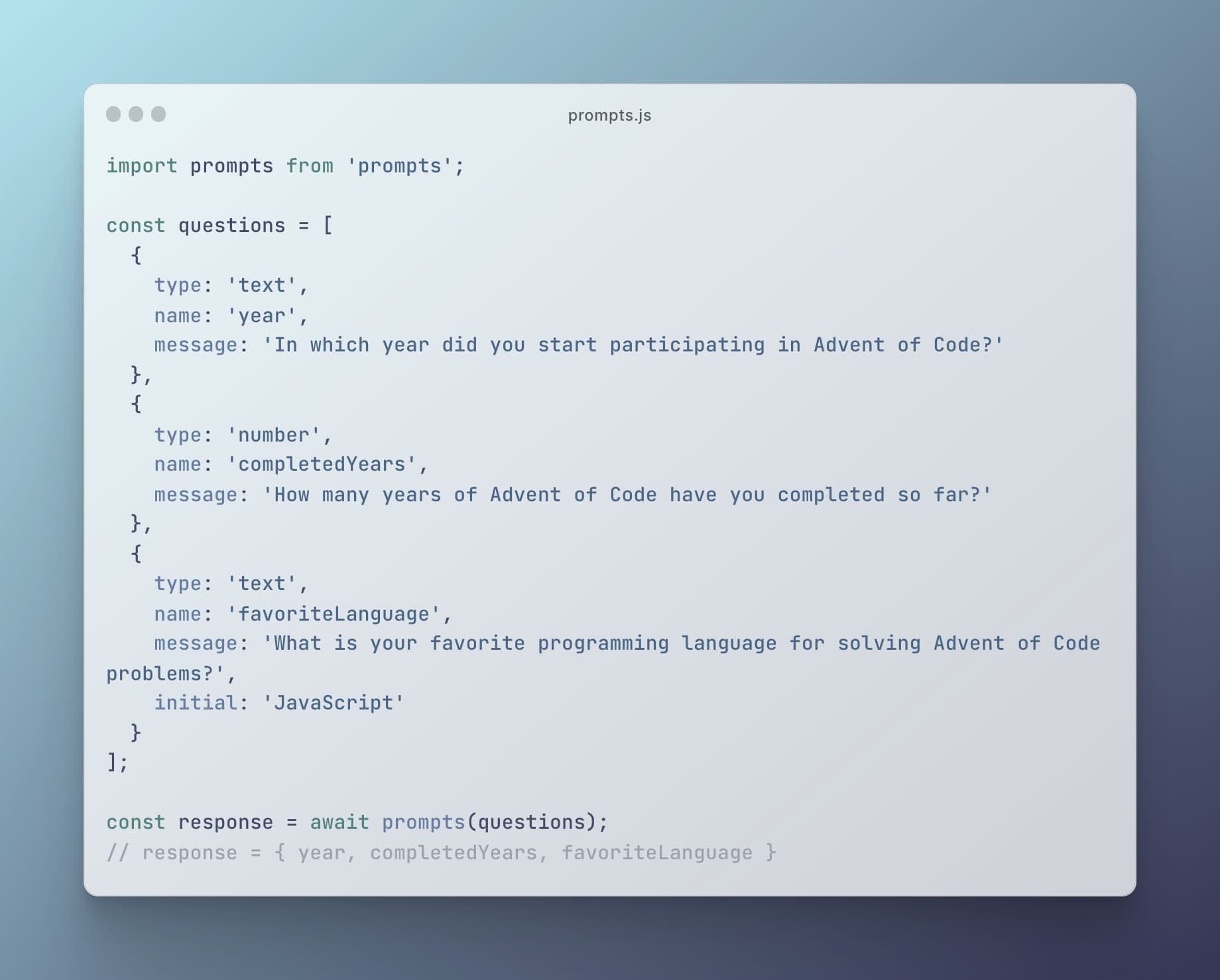 Simple CLI tool with Prompts